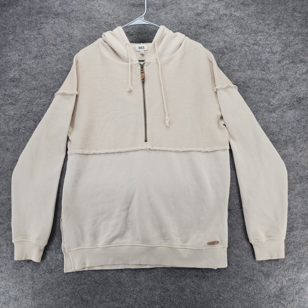 Buckle BKE Hoodie Mens Medium 1/2 Zip Long Sleeve Cream